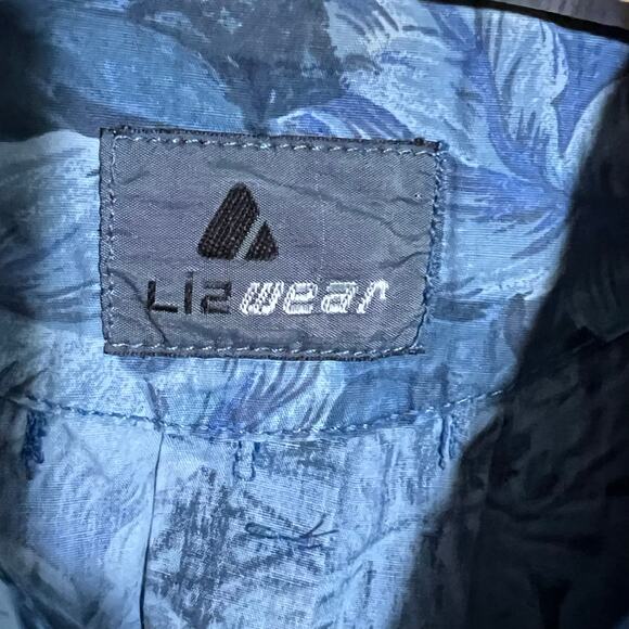 Liz Wear Blue Floral Button Up Shirt Long Sleeve Cotton Blend Large - Picture 4 of 5